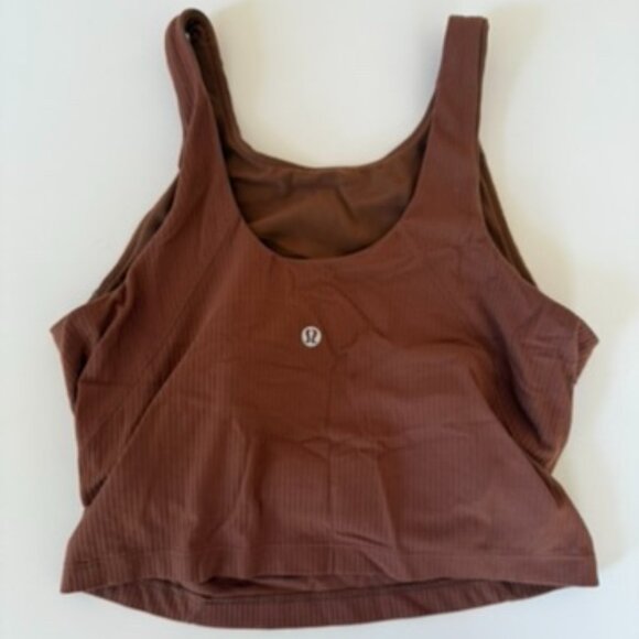 Roasted Brown Lululemon Align Ribbed High-Neck Tank Top - Picture 3 of 6